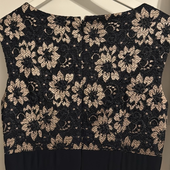 Jessica Howard 8P Navy Blue Dress. Stunning Timeless Classic with Sheer Shawl - Picture 4 of 10